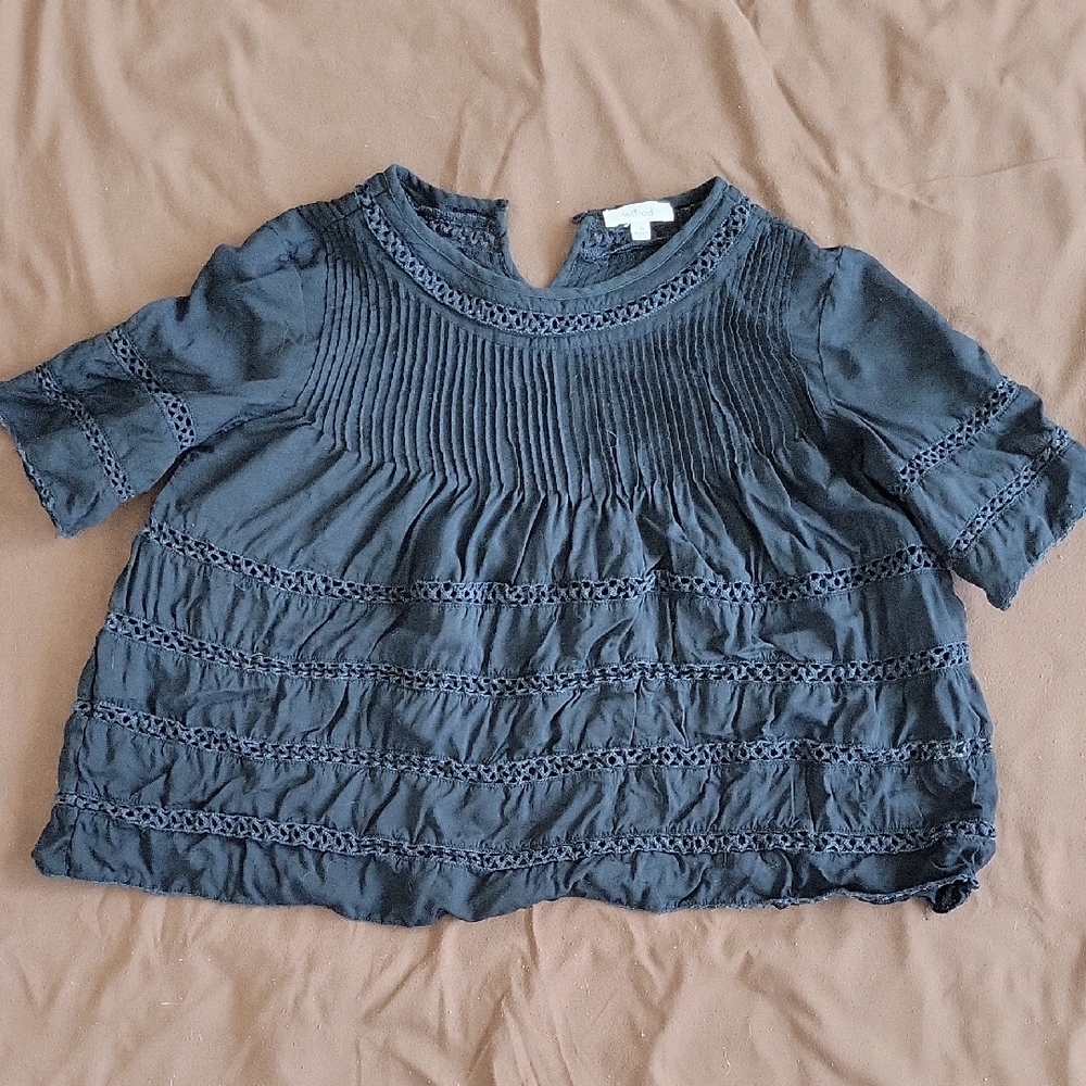 Black Pleated Blouse